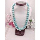 Pure Turquoise Necklace - 12mm Beads - 18 Inches Long